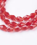 RED Glass Beads Strands, Faceted, 6x4mm Glass Beads Strands, Faceted, 6x4mm
