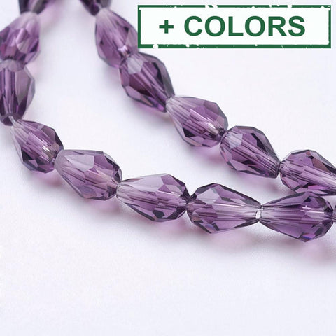 Glass Beads Strands, Faceted, 6x4mm Glass Beads Strands, Faceted, 6x4mm