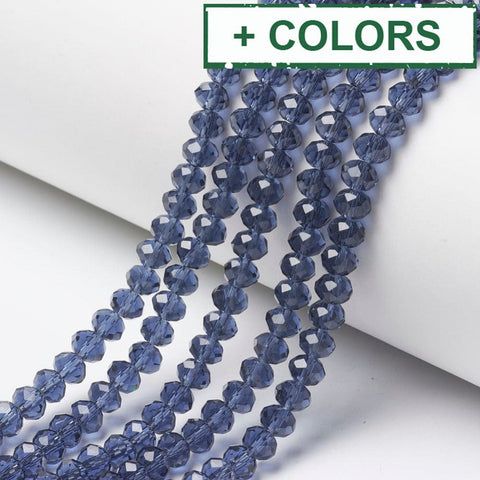 Glass Beads Strands, Faceted, Rondelle, 6x5mm Glass Beads Strands, Faceted, Rondelle, 6x5mm