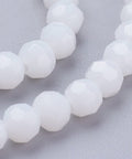 WHITE Glass Beads Strands, Faceted, Round, 4mm Glass Beads Strands, Faceted, Round, 4mm