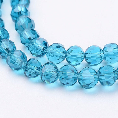 STEEL BLUE Glass Beads Strands, Faceted, Round, 4mm Glass Beads Strands, Faceted, Round, 4mm