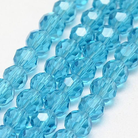 SKY BLUE Glass Beads Strands, Faceted, Round, 8mm Glass Beads Strands, Faceted, Round, 8mm