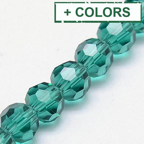 Glass Beads Strands, Faceted, Round, 8mm Glass Beads Strands, Faceted, Round, 8mm