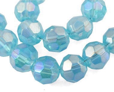 Glass Beads Strands, Faceted Round, SkyBlue, AB Color Plated 8MM Glass Beads Strands, Faceted Round, SkyBlue, AB Color Plated The beads about 8mm 