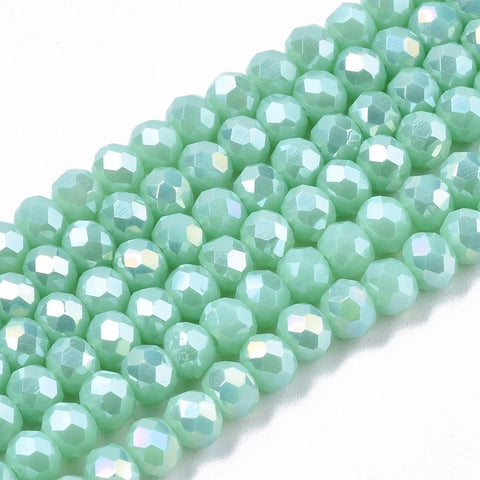 Glass Beads Strands, Opaque Solid Color Faceted, Rondelle, Turquoise 4x3mm Glass Beads Strands, Opaque Solid Color Faceted, Rondelle, Turquoise 4x3mm