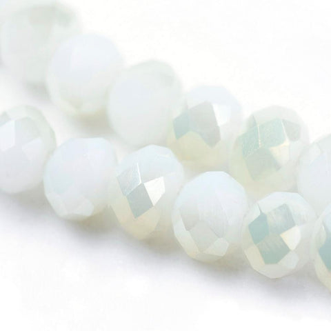 Glass Faceted Bead Strands, Imitation Jade, WhiteSmoke, 3mm Electroplate Glass Faceted Abacus Beads Strands, Imitation Jade, Half Plated, WhiteSmoke Size: about 2mm wide, 3mm long, hole: 1mm; about 100pcs/strand, 10".