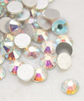 CRYSTAL AB Glass Flat Back Rhinestone, Grade A, Back Plated, 3.8~4mm (5 GMS) Glass Flat Back Rhinestone, Grade A, Back Plated, 3.8~4mm (5 GMS)