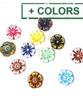 GLASS FLOWER BEADS, 9MM GLASS FLOWER BEADS, 9MM