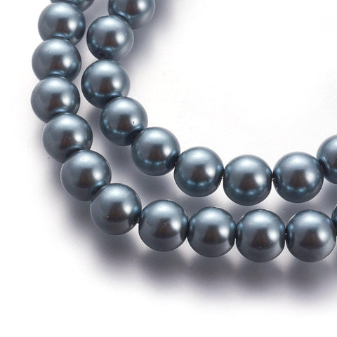 GREY Glass Pearl Beads Strands, Pearlized, Round, 10mm Glass Pearl Beads Strands, Pearlized, Round, Black Size: about 10mm in diameter, hole: 1mm, about 85pcs/strand