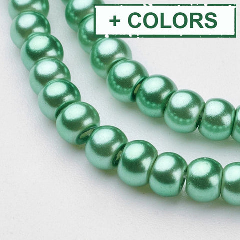 Glass Pearl Beads Strands, Pearlized, Round, 3mm Glass Pearl Beads Strands, Pearlized, Round, 3mm