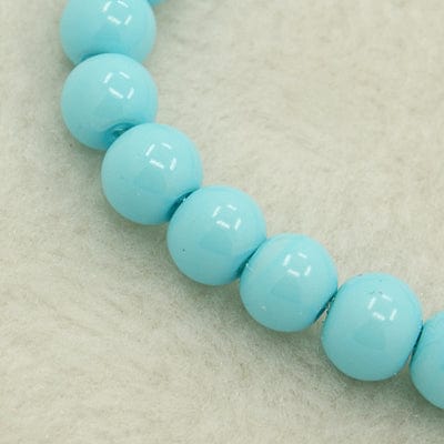 SKY BLUE Glass Pearl Beads Strands, Pearlized, Round, 3mm Glass Pearl Beads Strands, Pearlized, Round, 3mm