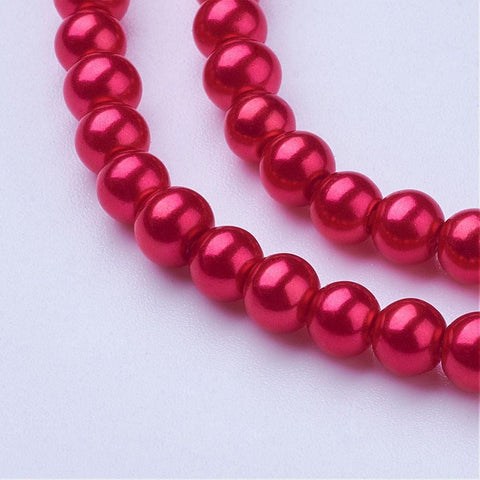 RED CRIMSOM (BP1374-B70) Glass Pearls, 4mm Glass Pearls 4mm Gold 