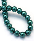 Glass Pearls, 4mm, Teal Glass Pearls, 4mm, Teal