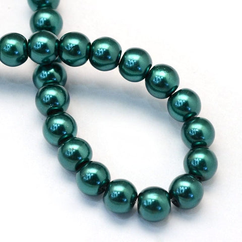 Glass Pearls, 4mm, Teal Glass Pearls, 4mm, Teal
