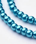 Glass Pearls, Teal, 4mm Glass Pearls 4mm Teal