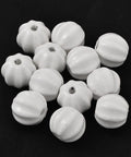 Glazed Porcelain, Pumpkin, White 13mm Glazed Porcelain, Pumpkin, White 13mm