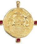 GOLD/RED Good Quality Metal Alloy Saint Icon Stamp Pendant 40mm Good Quality Metal Alloy Saint Icon Stamp Pendant 40mm