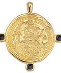 GOLD/BLACK Good Quality Metal Alloy Saint Icon Stamp Pendant 40mm Good Quality Metal Alloy Saint Icon Stamp Pendant 40mm