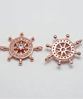 (GQ5074) Brass Micro Pave Cubic Zirconia Link Rose Gold 23MM (1 PC) Brass Micro Pave Cubic Zirconia Links, Lead Free & Nickel Free, Helm, Rose Gold Size: about 20mm wide, 23.5mm long, 3.5mm thick, hole: 1.5mm.