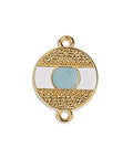 (GQ5842A) Eye round motif with grains with 2 rings (2 PCS) (GQ5842A) Eye round motif with grains with 2 rings (2 PCS)