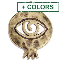 (GQ5843X) Pomegranate hammered with eye 35mm pendant (1 PC) (GQ5843X) Pomegranate hammered with eye 35mm pendant (1 PC)