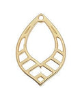 18KT GOLD PLATED (GQ6182-18KT) (GQ6182-X)  Drop motif lines wireframe pendant 24K GOLD PLATED 18.3 x 26.3MM (2 PCS) Drop motif lines wireframe pendant 24K GOLD PLATED 18.3 x 26.3MM