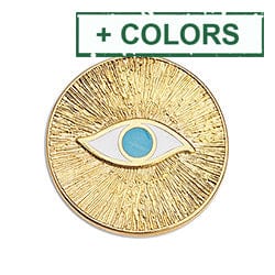 (GQ6185X) Disc eye 23mm with rays pendant 24K GOLD PLATED 23X25MM (1 PC) Disc eye 23mm with rays pendant  24K GOLD PLATED   23 X 25MM