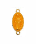 (GQ6189C) GOLD/ORANGE (GQ6189X) Oval motif Madonna with 2 rings (2 PCS) (GQ6189X) Oval motif Madonna with 2 rings (2 PCS)