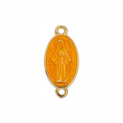 (GQ6189C) GOLD/ORANGE (GQ6189X) Oval motif Madonna with 2 rings (2 PCS) (GQ6189X) Oval motif Madonna with 2 rings (2 PCS)