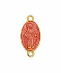 (GQ6189D) GOLD/FUCHSIA (GQ6189X) Oval motif Madonna with 2 rings (2 PCS) (GQ6189X) Oval motif Madonna with 2 rings (2 PCS)