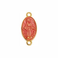 (GQ6189D) GOLD/FUCHSIA (GQ6189X) Oval motif Madonna with 2 rings (2 PCS) (GQ6189X) Oval motif Madonna with 2 rings (2 PCS)