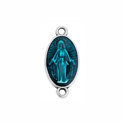 (GQ6189E) SILV.ANT/TURQUOISE (GQ6189X) Oval motif Madonna with 2 rings (2 PCS) (GQ6189X) Oval motif Madonna with 2 rings (2 PCS)