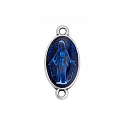 (GQ6189F) SILV ANT/COBALT BLUE (GQ6189X) Oval motif Madonna with 2 rings (2 PCS) (GQ6189X) Oval motif Madonna with 2 rings (2 PCS)