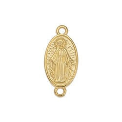 (GQ6189A) GOLD PLATED (GQ6189X) Oval motif Madonna with 2 rings (2 PCS) (GQ6189X) Oval motif Madonna with 2 rings (2 PCS)
