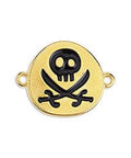 (GQ6192A) Pirate flag motif with 2 rings 24 GOLD PLATED 21X17MM Pirate flag motif with 2 rings 24 GOLD PLATED 21X17MM 