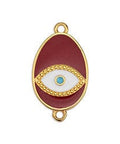 (GQ6259A) Egg shape motif with eye with 2 rings 14X25MM 24KT GOLD PLATED Egg shape motif with eye with 2 rings