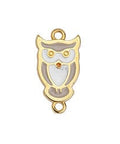 (GQ6261A) Owl motif with 2 rings 11X21MM 24KT GOLD PLATED (1 PC) Owl motif with 2 rings