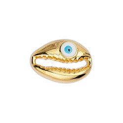 (GQ6264A) Cowrie shell motif 18X13MM  24KT GOLD PLATED Cowrie shell motif