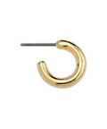(GQ6387A) Earring hoop 3-4 13mm with titanium pin 24KT GOLD PLATED (2 PCS) Earring hoop 3/4 13mm with titanium pin