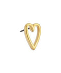 (GQ6391A) Earring heart wireframe with titanium pin  (2 PCS) Earring heart wireframe with titanium pin