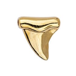 (GQ6392A) Shark tooth motif for 3mm Hole: Ø 3 (24KT GOLD PLATED) Shark tooth motif for 3mm Hole: Ø 3