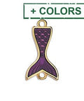 (GQ6437X) Motif mermaid tail with 2 eyes  21.6 x 11.4MM (2 PCS) Motif mermaid tail with 2 eyes  21.6 x 11.4MM 24KT GOLD PLATED