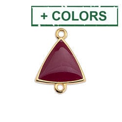 (GQ6486X) Good Quality Alloy 14.8 x 19.3MM Triangle motif with 2 rings 24KT GOLD PLATED (2 PCS) (GQ6486X) Good Quality Alloy 14.8 x 19.3MM Triangle motif with 2 rings 24KT GOLD PLATED (2 PCS)