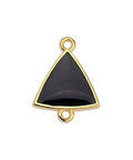 GQ6486B BLACK ON GOLD (GQ6486X) Good Quality Alloy 14.8 x 19.3MM Triangle motif with 2 rings 24KT GOLD PLATED (2 PCS) (GQ6486X) Good Quality Alloy 14.8 x 19.3MM Triangle motif with 2 rings 24KT GOLD PLATED (2 PCS)