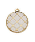 GQ6487A GRAYED JADE ON GOLD (GQ6487X) Good Quality Alloy 19 x 21.6mm Round Spanish tile motif 22mm pendant (GQ6487X) Good Quality Alloy 19 x 21.6mm Round Spanish tile motif 22mm pendant