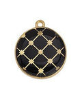 GQ6487A GRAYED JADE ON GOLD (GQ6487X) Good Quality Alloy 19 x 21.6mm Round Spanish tile motif 22mm pendant (GQ6487X) Good Quality Alloy 19 x 21.6mm Round Spanish tile motif 22mm pendant