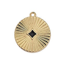 (GQ6519A) GOLD/RED (GQ6519X) 20 x 22mm Round motif with rays and rhombus pendant (2 PCS) (GQ6519X) 20 x 22mm Round motif with rays and rhombus pendant (2 PCS)