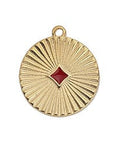(GQ6519A) GOLD/RED (GQ6519X) 20 x 22mm Round motif with rays and rhombus pendant (2 PCS) (GQ6519X) 20 x 22mm Round motif with rays and rhombus pendant (2 PCS)
