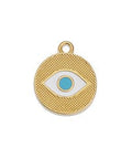 (GQ6520B) GOLD / WHITE (GQ6520X) Round eye motif 17mm pentant (2 pcs) (GQ6520X) Round eye motif 17mm pentant (2 pcs)