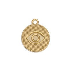 (GQ6520D) GOLD PLATED (GQ6520X) Round eye motif 17mm pentant (2 pcs) (GQ6520X) Round eye motif 17mm pentant (2 pcs)